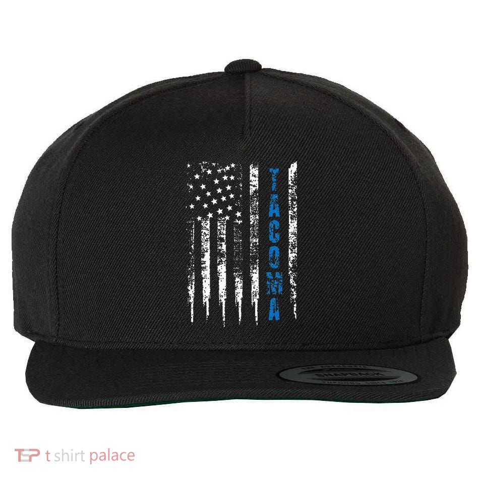 Blue Line Tacoma Distressed National Police Week Wool Snapback Cap