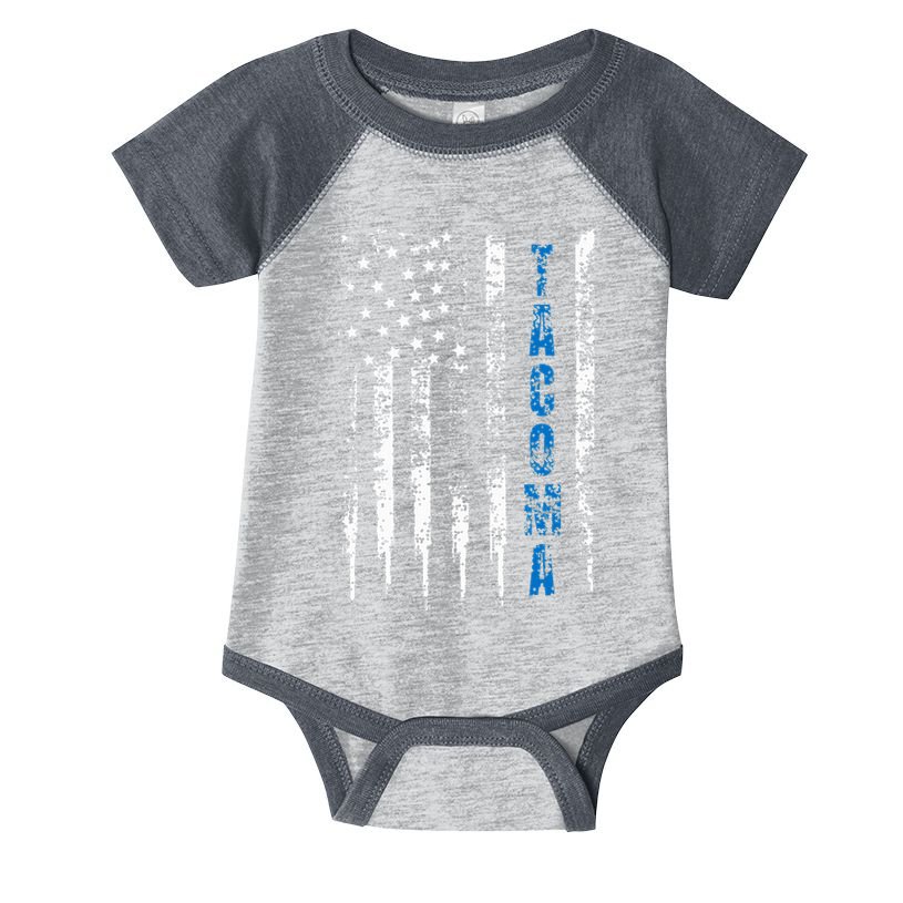 Blue Line Tacoma Distressed National Police Week Infant Baby Jersey Bodysuit