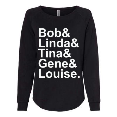 Bob Linda Tina Gene Louise Bob's Burgers Womens California Wash Sweatshirt