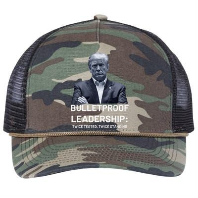 Bulletproof Leadership Twice Tested Twice Standing Trump Retro Rope Trucker Hat Cap