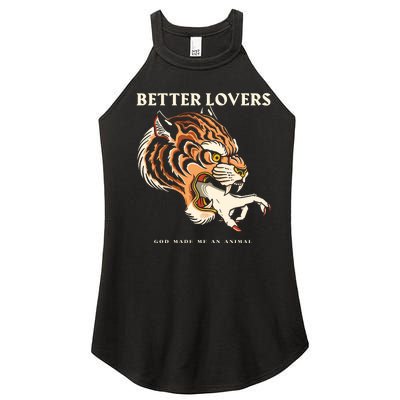 Better Lovers Tiger Hand God Made Me An Animal Women’s Perfect Tri Rocker Tank