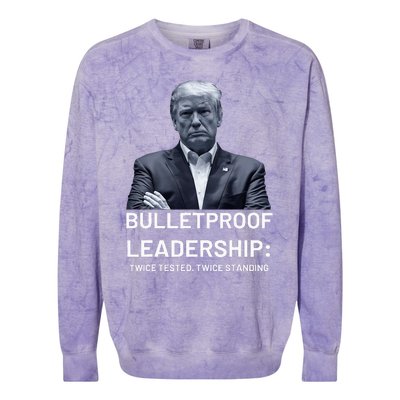 Bulletproof Leadership Twice Tested Twice Standing Trump Colorblast Crewneck Sweatshirt