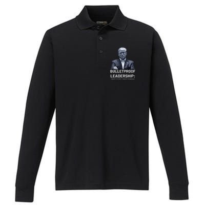 Bulletproof Leadership Twice Tested Twice Standing Trump Performance Long Sleeve Polo