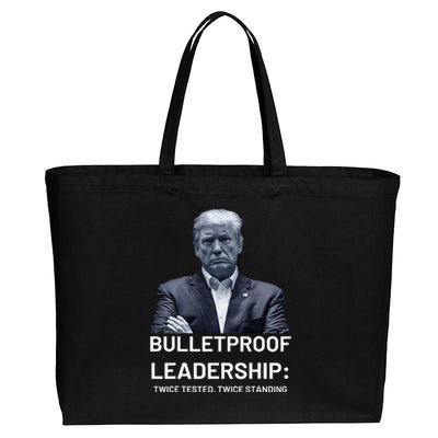 Bulletproof Leadership Twice Tested Twice Standing Trump Cotton Canvas Jumbo Tote