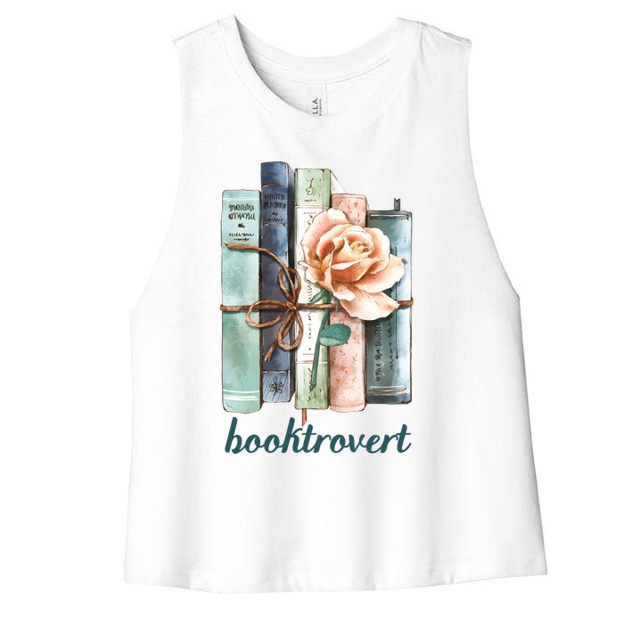 Booktroverts Librarian Teacher Book Lover Women's Racerback Cropped Tank