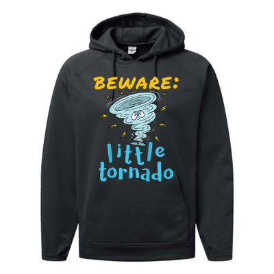 Beware Little Tornado Twister Active Performance Fleece Hoodie