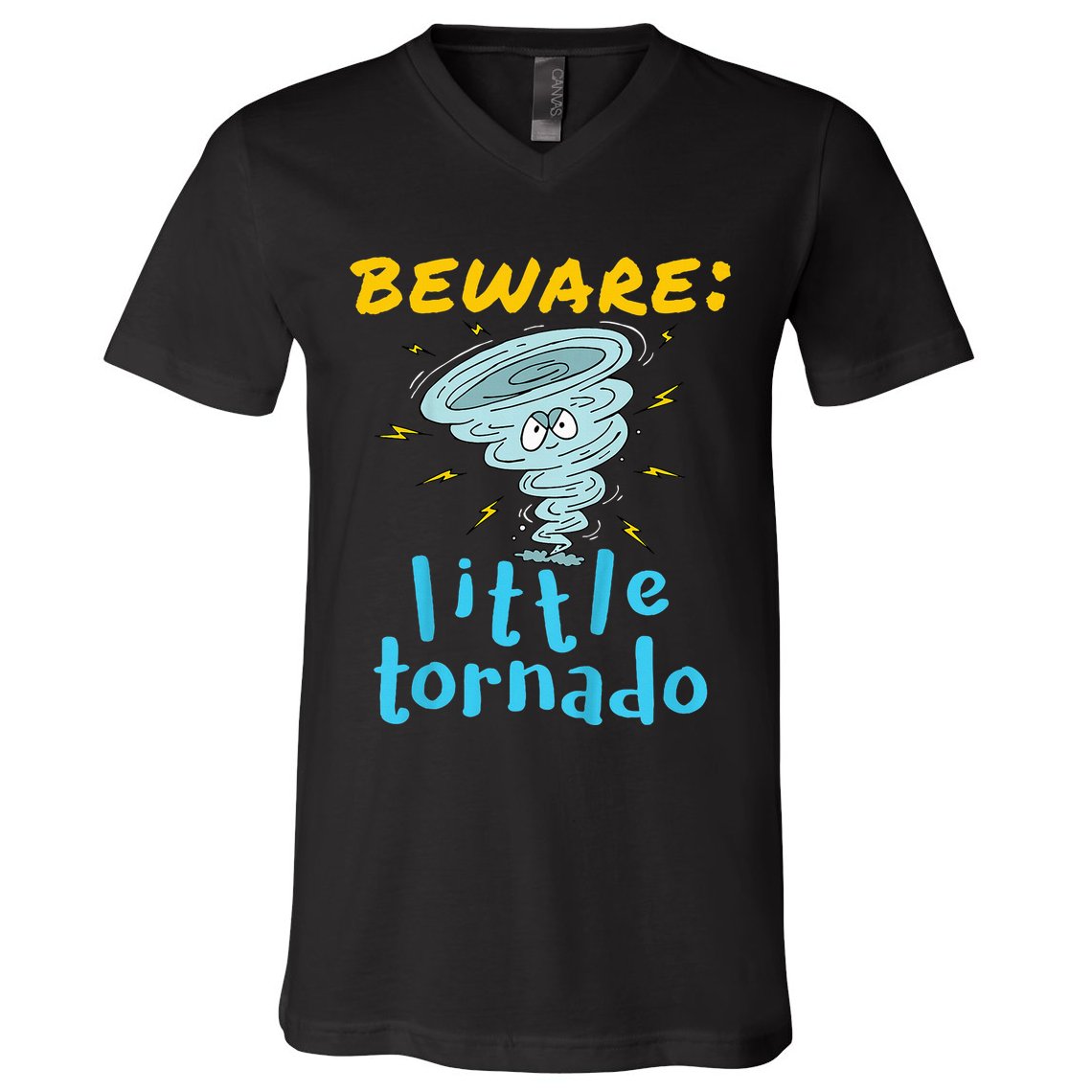 Beware Little Tornado Twister Active V-Neck T-Shirt