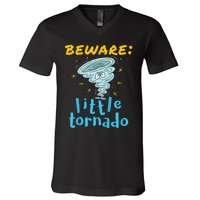 Beware Little Tornado Twister Active V-Neck T-Shirt