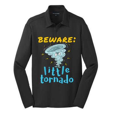 Beware Little Tornado Twister Active Silk Touch Performance Long Sleeve Polo