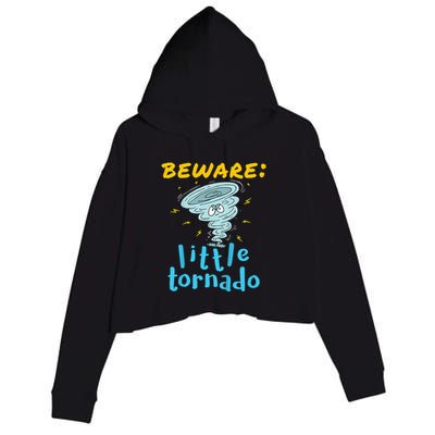 Beware Little Tornado Twister Active Crop Fleece Hoodie