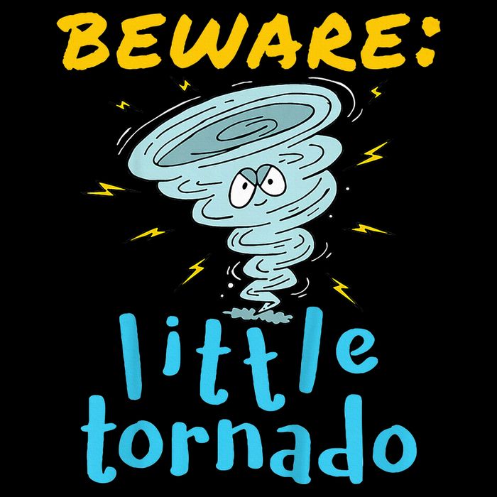 Beware Little Tornado Twister Active Cropped Pullover Crew