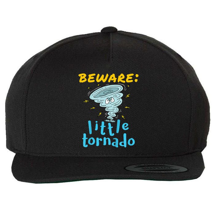 Beware Little Tornado Twister Active Wool Snapback Cap