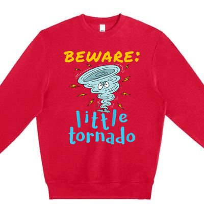 Beware Little Tornado Twister Active Premium Crewneck Sweatshirt