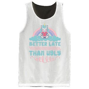 Better Late Than Ugly Mesh Reversible Basketball Jersey Tank