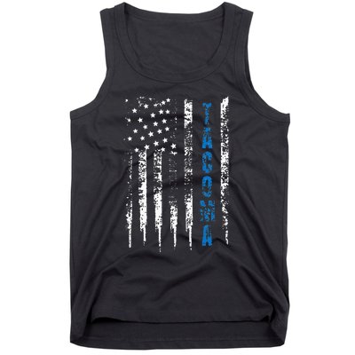 Blue Line Tacoma Distressed National Police Week Tank Top