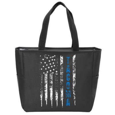 Blue Line Tacoma Distressed National Police Week Zip Tote Bag