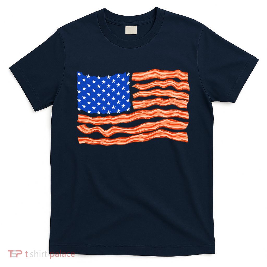 Bacon Lover Tee, Meat Lover Design, Funny USA Flag T-Shirt