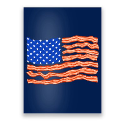 Bacon Lover Tee, Meat Lover Design, Funny USA Flag Poster