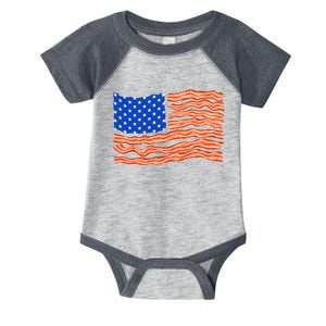 Bacon Lover Tee, Meat Lover Design, Funny USA Flag Infant Baby Jersey Bodysuit