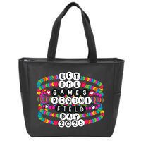 Bracelet Let The Games Begin Field Day 2025 Teacher Student Zip Tote Bag