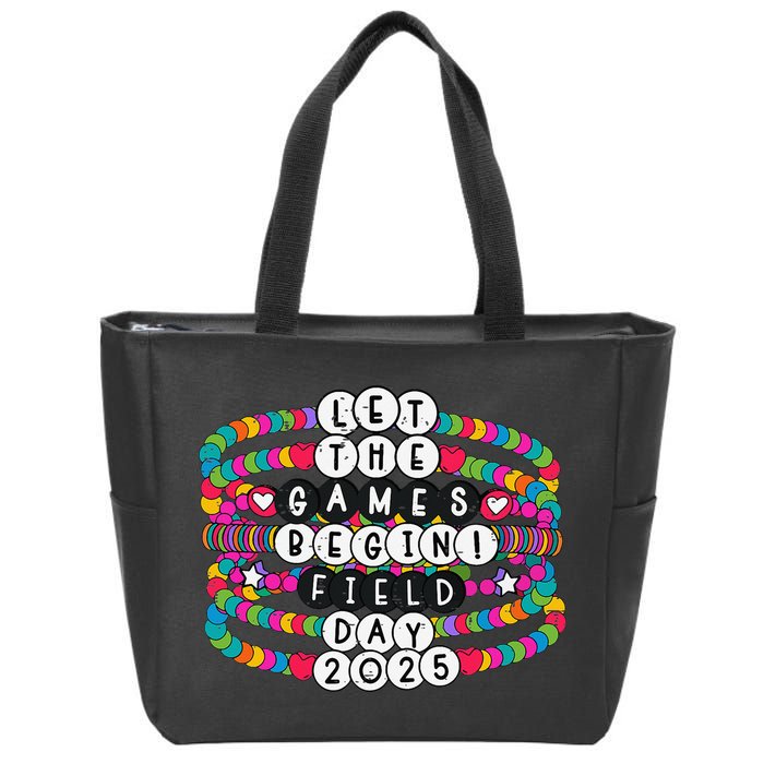 Bracelet Let The Games Begin Field Day 2025 Teacher Student Zip Tote Bag