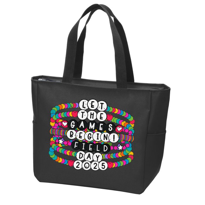 Bracelet Let The Games Begin Field Day 2025 Teacher Student Zip Tote Bag