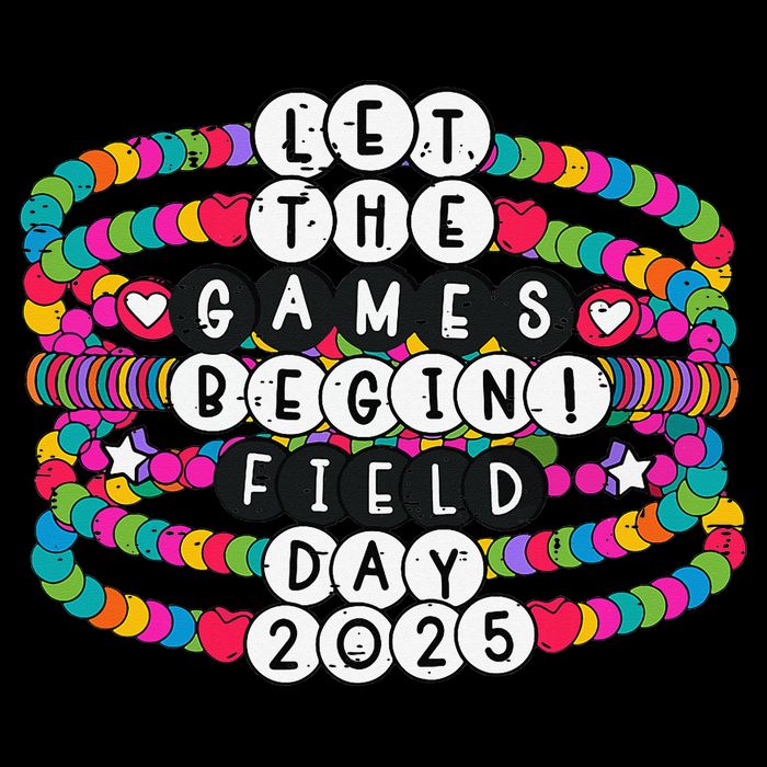 Bracelet Let The Games Begin Field Day 2025 Teacher Student Zip Tote Bag