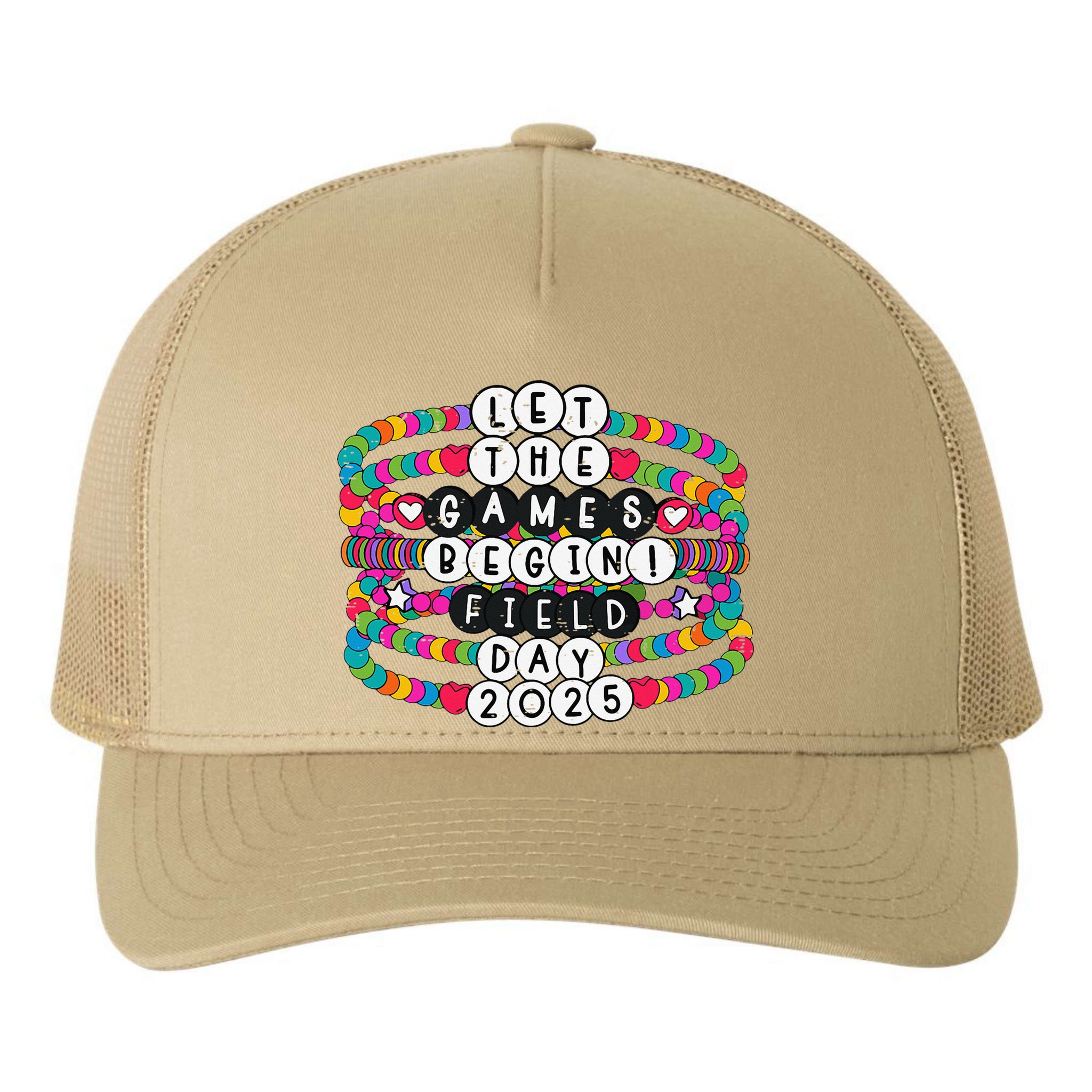 Bracelet Let The Games Begin Field Day 2025 Teacher Student Yupoong Adult 5-Panel Trucker Hat