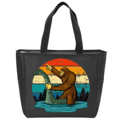 Bigfoot Lover Tee Retro Mythical Creatures Zip Tote Bag