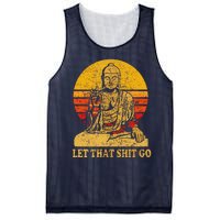 Buddha Let That Shit Go Gift Vintage Distressed Gift Mesh Reversible Basketball Jersey Tank