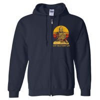 Buddha Let That Shit Go Gift Vintage Distressed Gift Full Zip Hoodie