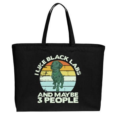 Black Labrador T Dog Lover Tee Black Lab Cotton Canvas Jumbo Tote