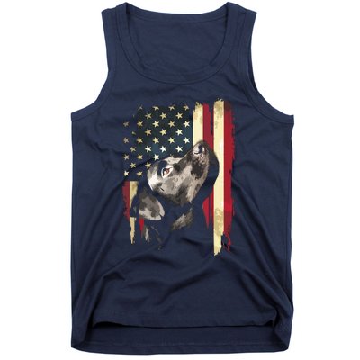 Black Labrador USA Flag Lab Owner Duck Hunter Tank Top