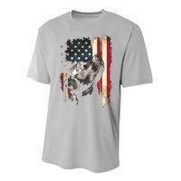 Black Labrador USA Flag Lab Owner Duck Hunter Performance Sprint T-Shirt