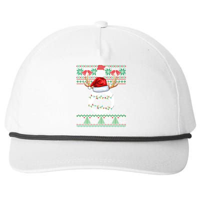 Boxing Lover Ugly Christmas Sweater Funny Xmas Lights Gift Snapback Five-Panel Rope Hat