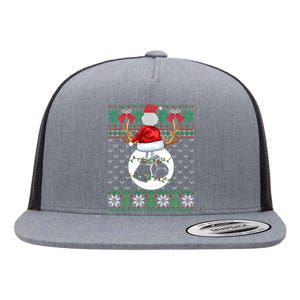 Boxing Lover Ugly Christmas Sweater Funny Xmas Lights Gift Flat Bill Trucker Hat