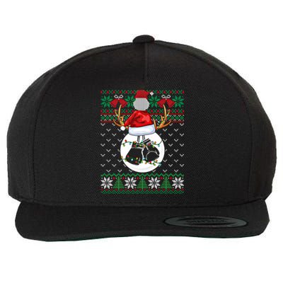 Boxing Lover Ugly Christmas Sweater Funny Xmas Lights Gift Wool Snapback Cap