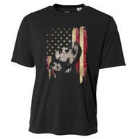 Black Labrador USA Flag Lab Owner Duck Hunter Cooling Performance Crew T-Shirt