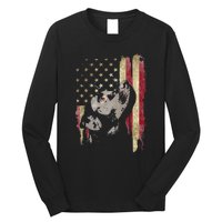 Black Labrador USA Flag Lab Owner Duck Hunter Long Sleeve Shirt