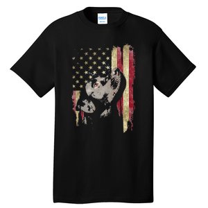 Black Labrador USA Flag Lab Owner Duck Hunter Tall T-Shirt