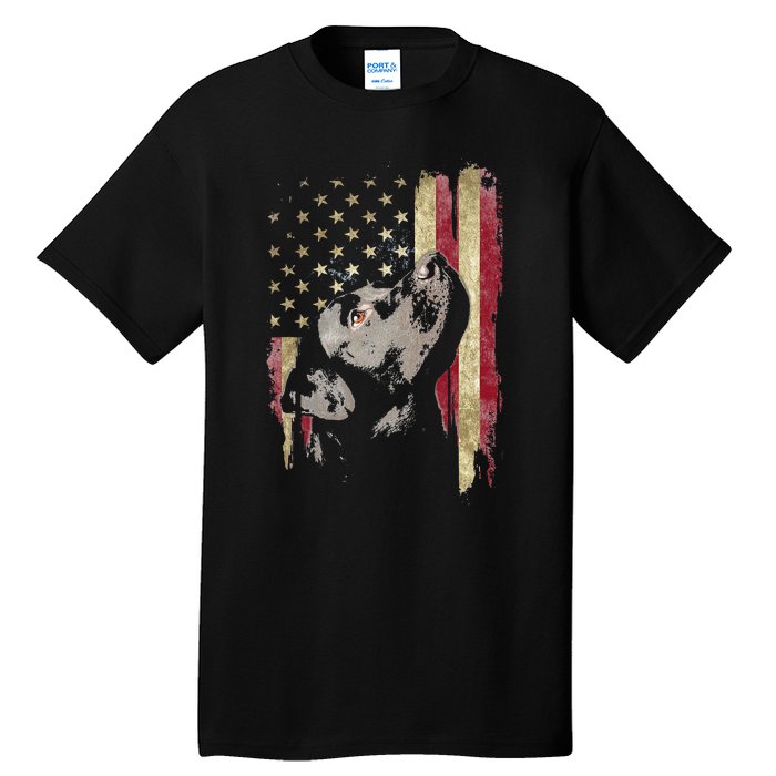 Black Labrador USA Flag Lab Owner Duck Hunter Tall T-Shirt