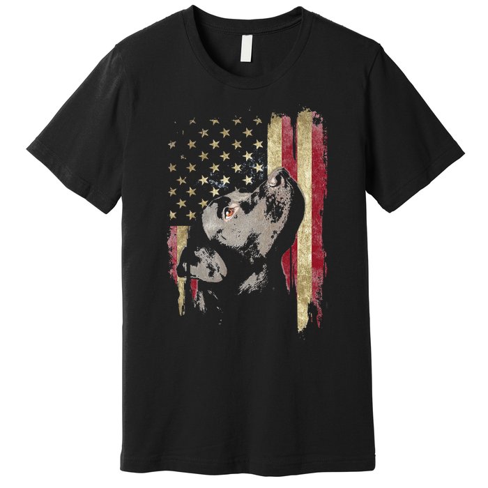 Black Labrador USA Flag Lab Owner Duck Hunter Premium T-Shirt