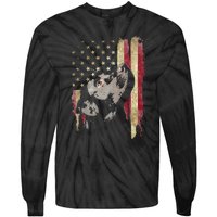 Black Labrador USA Flag Lab Owner Duck Hunter Tie-Dye Long Sleeve Shirt