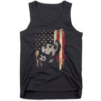 Black Labrador USA Flag Lab Owner Duck Hunter Tank Top