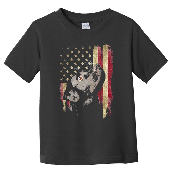 Black Labrador USA Flag Lab Owner Duck Hunter Toddler T-Shirt