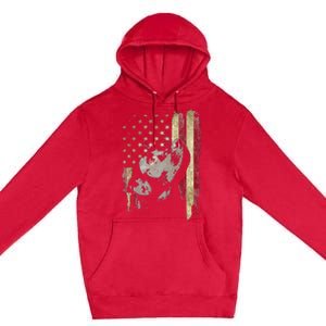 Black Labrador USA Flag Lab Owner Duck Hunter Premium Pullover Hoodie