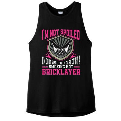 Brick Layer Union Bricklayer Girlfriend Bricklayer Wife Ladies PosiCharge Tri-Blend Wicking Tank