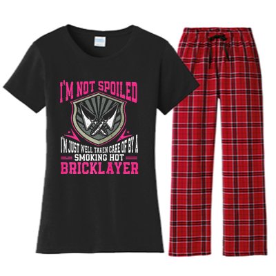 Brick Layer Union Bricklayer Girlfriend Bricklayer Wife Women's Flannel Pajama Set