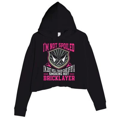 Brick Layer Union Bricklayer Girlfriend Bricklayer Wife Crop Fleece Hoodie