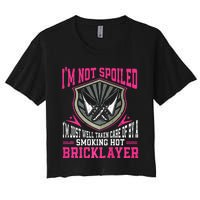 Brick Layer Union Bricklayer Girlfriend Bricklayer Wife Women's Crop Top Tee